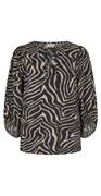 Tidi bluse silver mink w. black