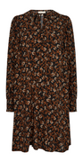 Petra kjole black w. roasted pecan