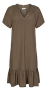 Kort kjole med peplum og kort ærme morel