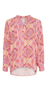 Bluse med smock ved ærmet baby