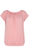 Sophia bluse med rund hals lys rosa
