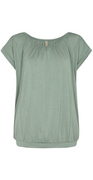 Sophia bluse med rund hals grøn