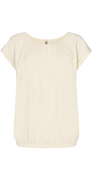 Sophia bluse med rund hals cream
