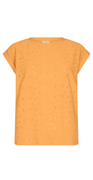 Kortærmet bluse med hulmønster flame orange