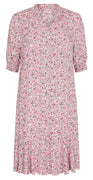 Kjole med blomsterprint begonia pink