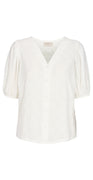 Hulmønstret bluse offwhite