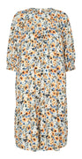 Kjole med blomsterprint apricot nectar