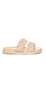 Sandal med flettede remme beige