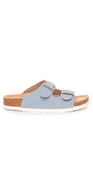 Sandal i ruskind med remme i light blue