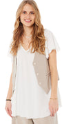 Grace fitted vest beige LikeLondon