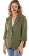 Lizette blazer med opsmøg khaki Likelondon