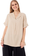 Frigg kortærmet bluse beige LikeLondon