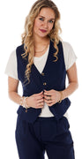 Silje vest med knapper navy LikeLondon