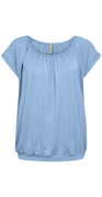 Sophia bluse med rund hals lysblå