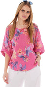 Kelly bluse med blomsterprint pink LikeLondon