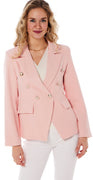 Bitten blazer med knapper foran rosa LikeLondon
