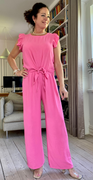 Naomi sæt med flæse detaljer pink Likelondon