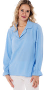 Siw bluse med v-hals lysblå Likelondon