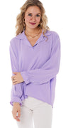 Siw bluse med v-hals lys lilla Likelondon