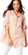 ROSA OVERSIZE HØR SKJORTE