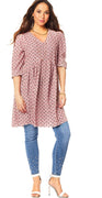 Rosa tunika med retro mønster