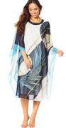 Turkis/navy chiffon kjole