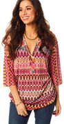 Pink bluse med mønster