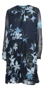 Navy kjole/tunika med blomster