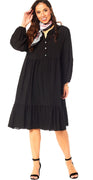 Sort kjole med peplum
