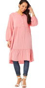 Pink kjole med peplum