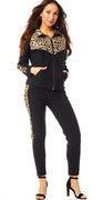 Sort track suit med leopard og guld dots
